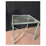 IRON BASE WAVEY GLASS EXTERIOR SIDE TABLE