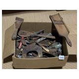 BOX OF INTERESTING RUSTY IMPLEMENTS