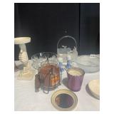 APPLE BASKET, WAX CANDLE, ETC.