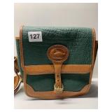 DOONEY AND BOURKE GREEN PEBBLED LEATHER FLIP TOP