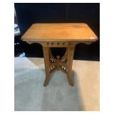 OAK CARVED SIDE TABLE