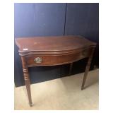 MAHOGANY GAME TABLE W/ CENTER DRAWER - SWIVEL TOP