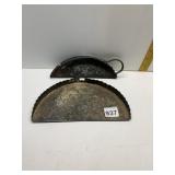 ETCHED SILVER PLATE CRUB CATCHERS