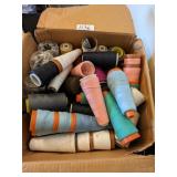 BIG BOX OF SERGER THREAD SPOOLS ASSORTED COLORS