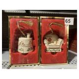 LENOX CHRISTMAS ORNAMENTS, HOME TABLE AND CHAIR