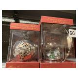 LENOX CHRISTMAS ORNAMENTS, SANTA GIVING BALL AND