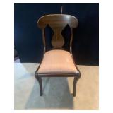 ANTIQUE MAHOGANY SIDE CHAIR W/ UPHL. SEAT