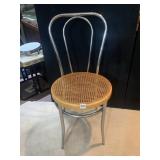 CHROME CHAIR W/ CANED SEAT