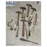 ASSORTED HAMMERS, SCREW DRIVERS ETC.