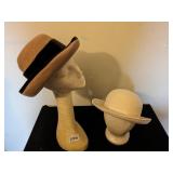 LADIES FELT HATS LONDON FOG BROWN AND FEDORA