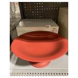 LENOX CONTINENTAL WOOD FOOTED PEDESTAL COMPOTE