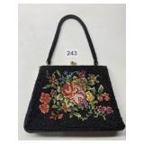 DAVIDS FIFTH AVE HEAVILY BEADED FLORAL KISS LOCK