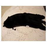BLACK FUR PIECE SHAWL/WRAP PELT HAS HEAD LINED
