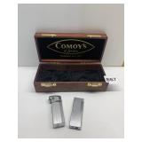 COMOï¿½S WOOD PIPE BOX, COLIBRI LIGHTER MADE IN