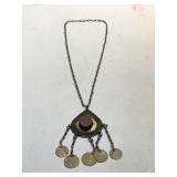 UNIQUE RED STONE CENTER NECKLACE