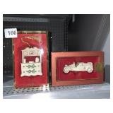 LENOX CHRISTMAS ORNAMENTS, HUTCH AND ANTIQUE CAR
