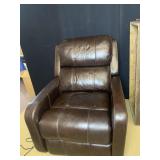 DEEP BROWN ELECTRIC RECLINER GOOD CONDITION PUSH