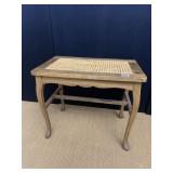 CANED VANITY SEAT 22" W X 14" D X 18" H
