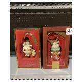 LENOX CHRISTMAS ORNAMENT TRINKET BOXES, MOOSE AND