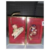 LENOX CHRISTMAS ORNAMENTS, SLEDDING BEAR,