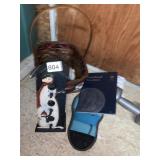 SNOWMAN BIRD HOUSE, QUARTER BOOK, BASKET, ANKLE