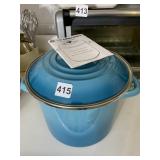 LE CREUSET STOCK POT WITH LID, TEAL