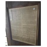 LARGE FRAMED COPY OF THE US CONSTITUTION