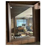 SOLID WOOD FRAMED WALL MIRROR WITH DECORATIVE
