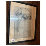 FRAMED MAGAZINE PAGE, IRON CITY COLLEGE EVENING