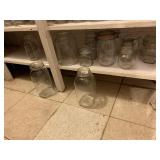 VARIETY OF GLASS JARS
