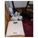 WEIGHT WATCHERS SCALE, KISS LOCK PURSE, LYSOL,