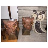 OWL BOOKENDS, DOORSTOP, ONE LIGHTWEIGHT