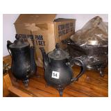 SILVERPLATE TEA/COFFEE SERVERS, CHAFFING DISH