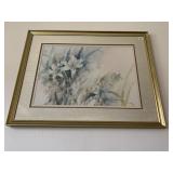 38.5X30.5 SIGNED PRINT "SPRING LILIES", BRENT