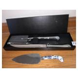 MEAT CARVING SET, CAKE SERVER AND CAKE KNIFE