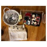 SEWING, RIBBON, CANVAS LAUNDRY BAG, EMBROIDERY