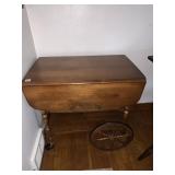 STENCILED DROP SIDE TEA CART WITH WAGON WHEELS