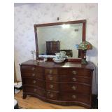 82X22X72 LOW DRESSER WITH MIRROR AND 12 DRAWERS