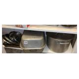 ROASTER, SQUARE BAKING PAN, POT LIDS, STOCK POT