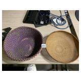 FABRIC BASKET AND WICKER BASKET