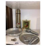 BRIEFCASE BOTTLE, NEEDLEPOINT TIGER, WHISTLE,