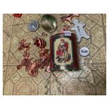 COPPER COOKIE CUTTERS, SANTA TIN