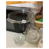 GLASS SERVING SET WITH FROSTED HANDLES, 2 SERVING