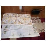 EMBROIDERED TABLE RUNNERS, DOILIES