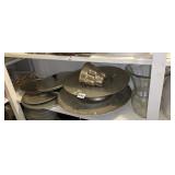 WROUGHT ALUMINUM LAZY SUSAN, SERVIG PLATTERS,