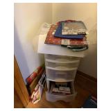 ROLLING DRAWER SYSTEM WITH WRAPPING SUPPLIES