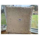 EMBROIDERED AND PIERCED FABRIC THROW PILLOW