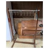 WOOD FRAME CLOTHING RACK, OVER THE DOOR CLOTHES
