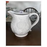 MADE IN ITALY WHITE PITCHER WITH GRAPE PATTERN