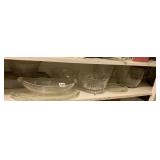 GLASS ICE BUCKET, SERVING BOWLS, DIVIDED SERVING